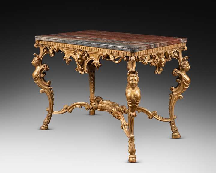 An Italian Mid 18th Century gilt wood center-table